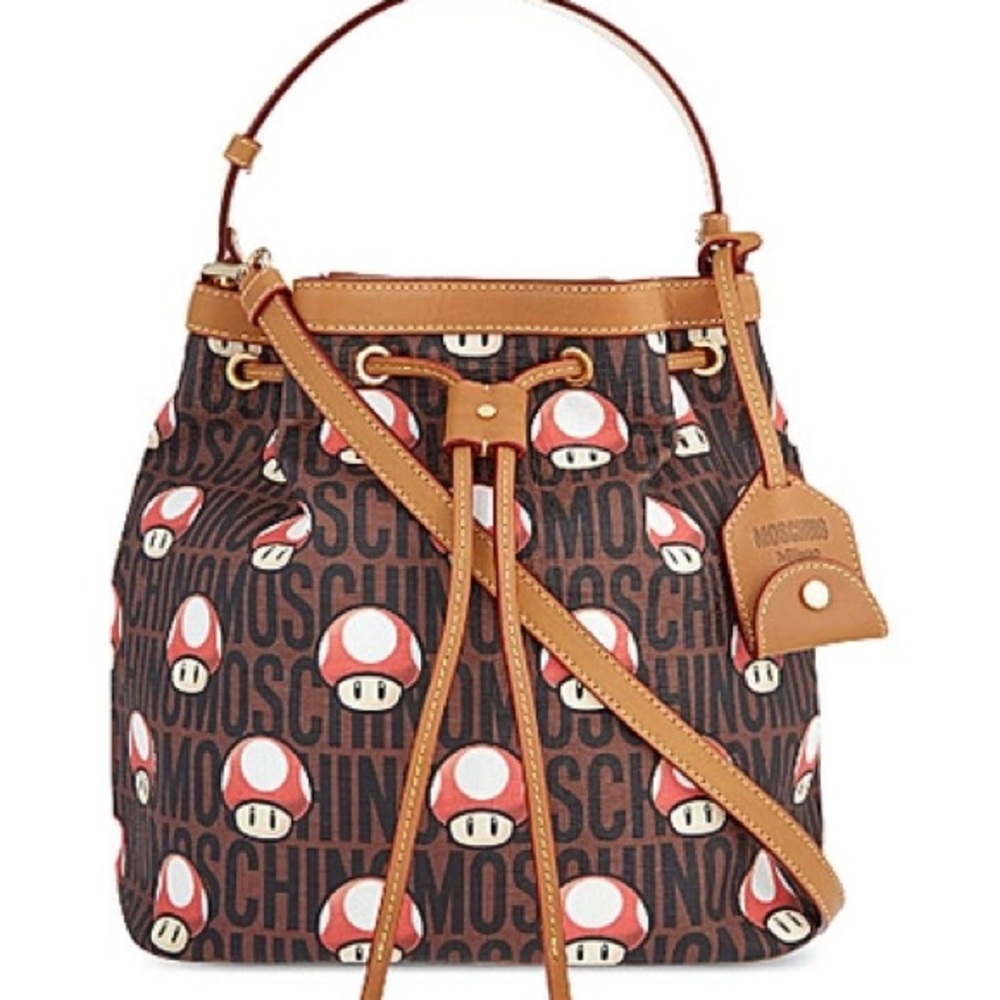 Moschino Mario Bros Mushroom Drawstring Bucket Bag Nintendo Jeremy Scott